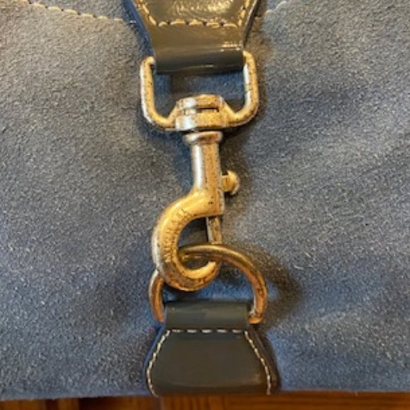 MICHAEL KORS * Medium BLUE SUEDE * multi pocket shoulderbag / purse with DUSTBAG - Picture 2 of 16